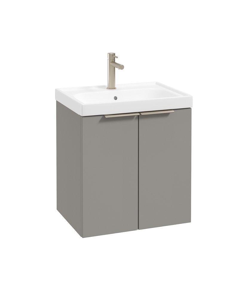 STOCKHOLM WALL HUNG 50CM TWO DOOR VANITY UNIT MATT KHAKI- BRUSHED NICKEL HANDLE